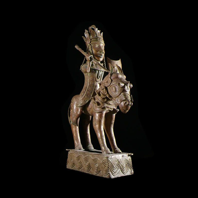 Oba et son cheval - Nigeria - BIni Edo - Bronze cire perdue
