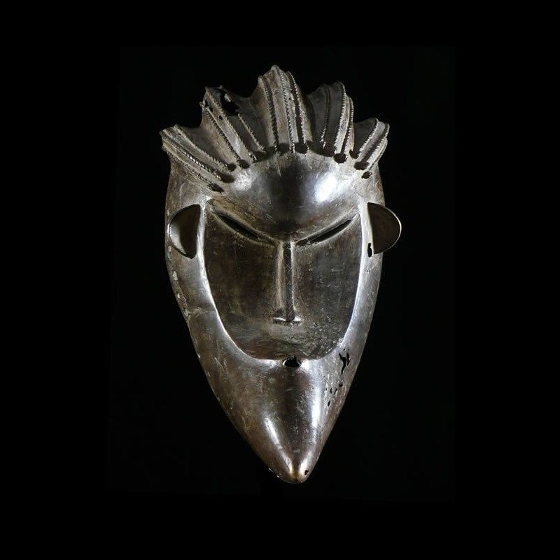 Masque en alliage de metal - Dan / Bassa - Liberia