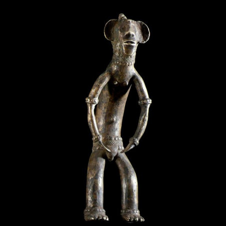 Statuette en alliage de bronze - Verre / Were - Nigeria Cameroun