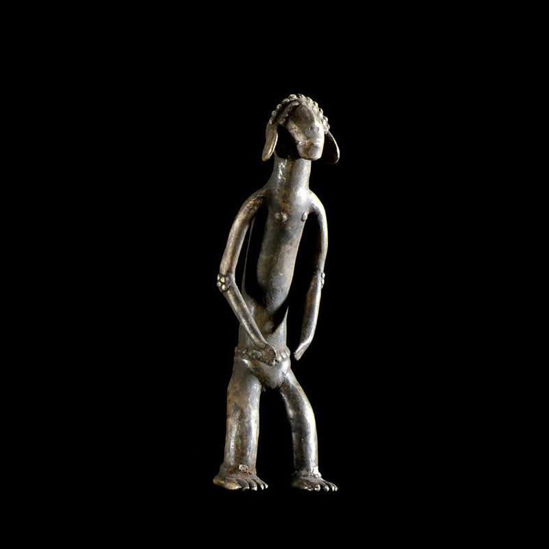 Statuette en alliage de bronze - Verre / Were - Nigeria Cameroun