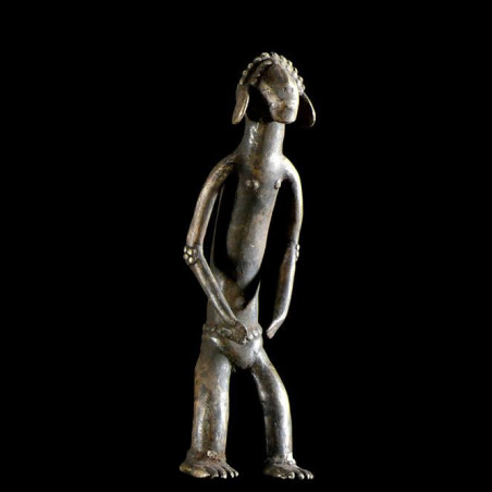 Statuette en alliage de bronze - Verre / Were - Nigeria Cameroun