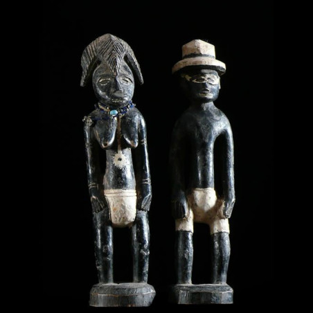 Statuettes polychromes anciennes - Baoule / Tagwana - Cote Ivoir