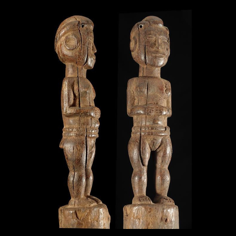 Statuette Poteau Anthropomorphe - Choma / Karim - Nigeria