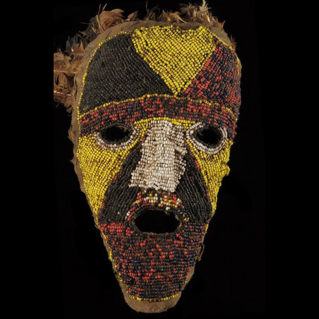 Masque initiatique Marmo en cuir - Iraqw - Tanzanie