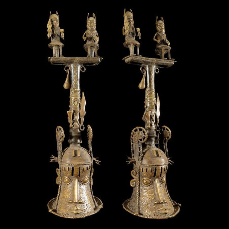 Cloche Ceremonielle - Nigeria - BIni Edo - Bronze cire perdue