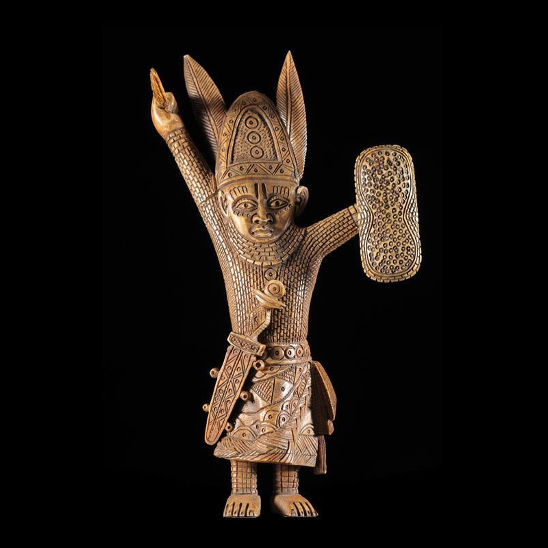 Statuette Oba en Os - Bini / Edo - Nigeria