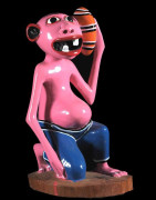 Sculpture Shetani telephone - George Lilanga - Makonde