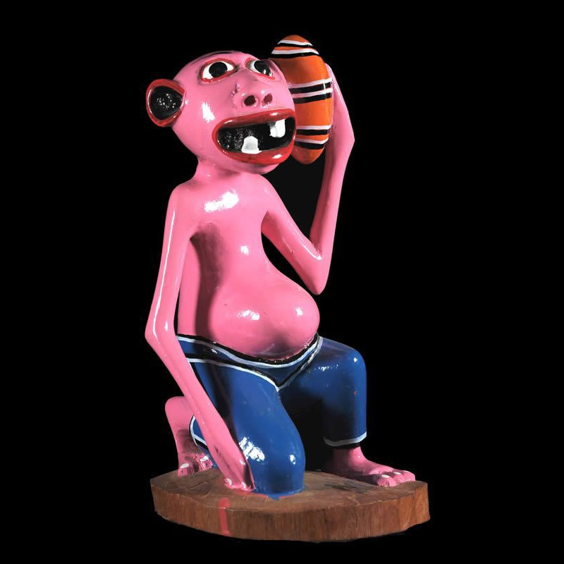 Sculpture Shetani telephone - George Lilanga - Makonde