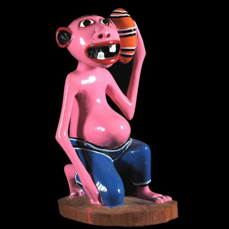 Sculpture Shetani telephone - George Lilanga - Makonde
