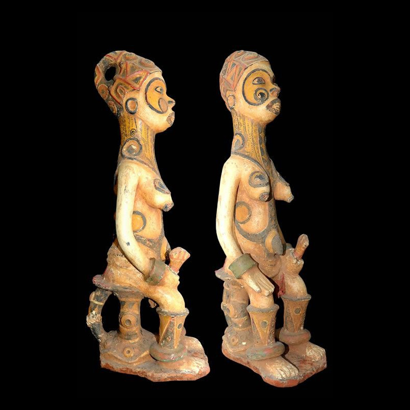 Mbari - Statue de reine terre polychrome- Ibo - Nigeria
