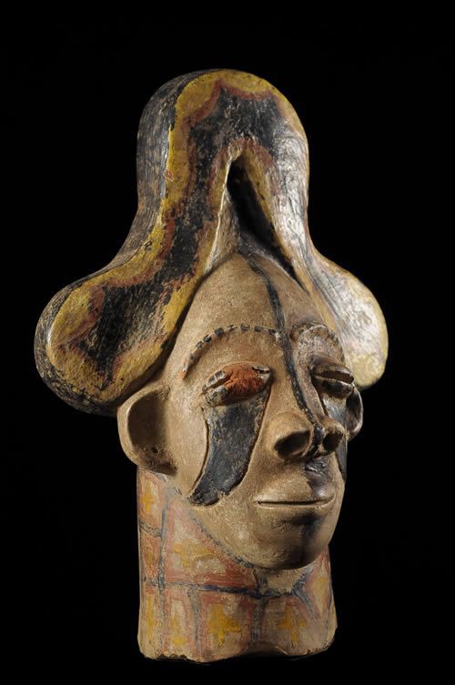 Mbari - Fragment de terre polychrome- Ibo - Nigeria