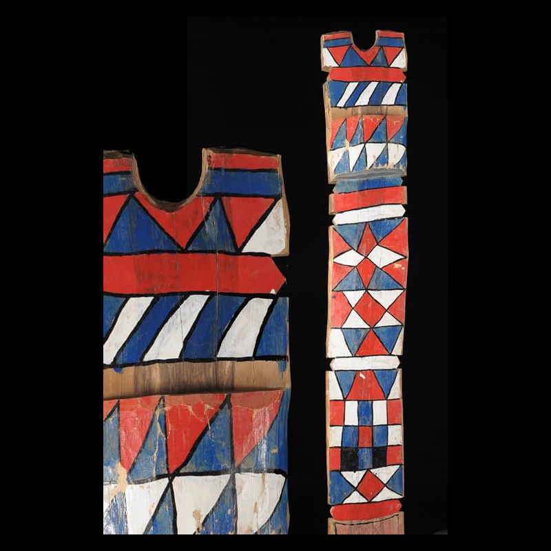 Poteau de lit polychrome - Peul Rimaybe / Rabese - Niger