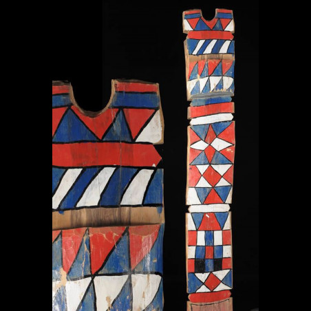 Poteau de lit polychrome - Peul Rimaybe / Rabese - Niger