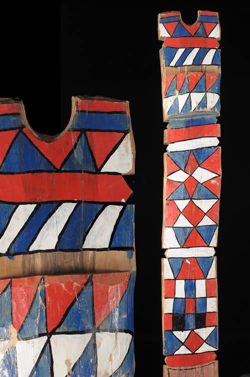 Poteau de lit polychrome - Peul Rimaybe / Rabese - Niger