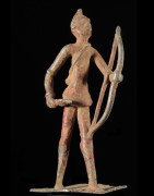 Statuette en fonte aluminium Chasseur - Senoufo - Côte d'Ivoire