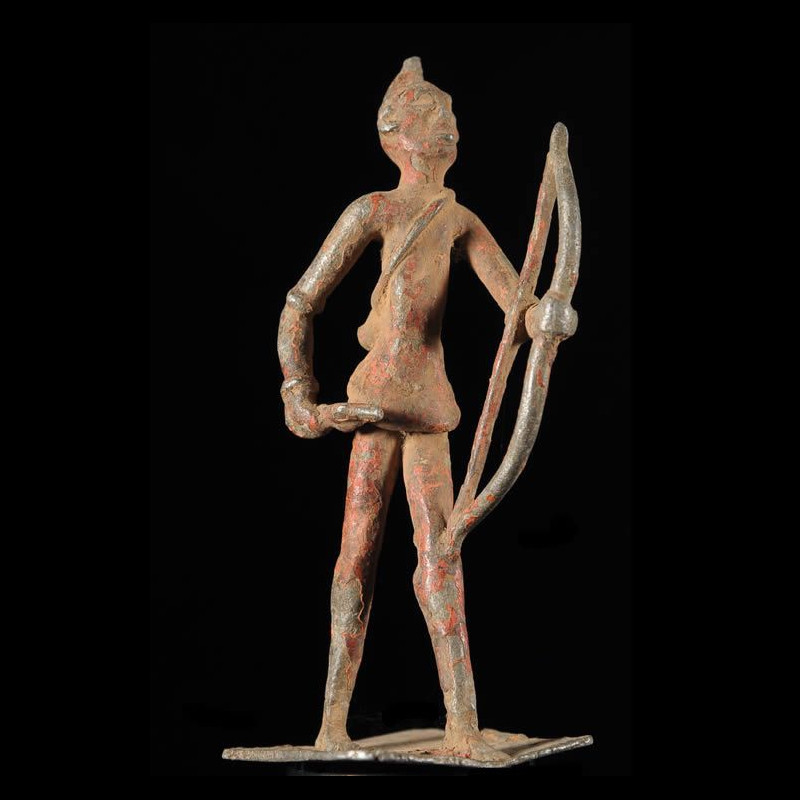 Statuette en fonte aluminium Chasseur - Senoufo - Côte d'Ivoire