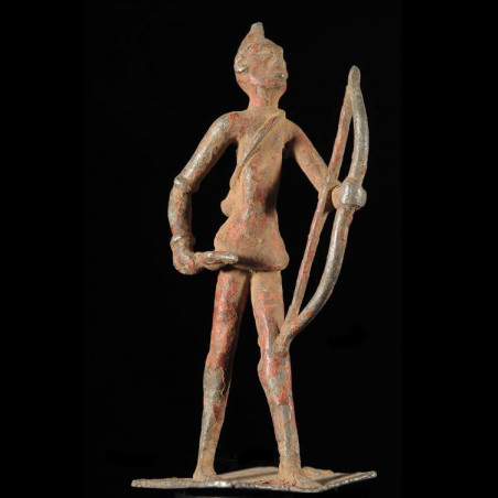 Statuette en fonte aluminium Chasseur - Senoufo - Côte d'Ivoire
