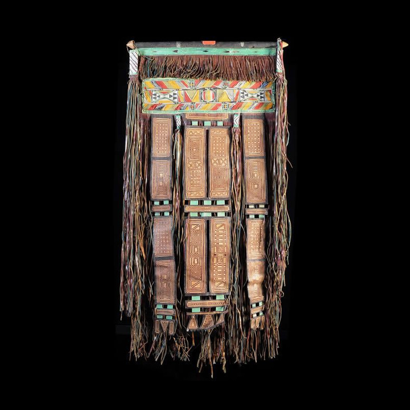 Panneau en Cuir Polychrome - Touareg - Niger / Mauritanie