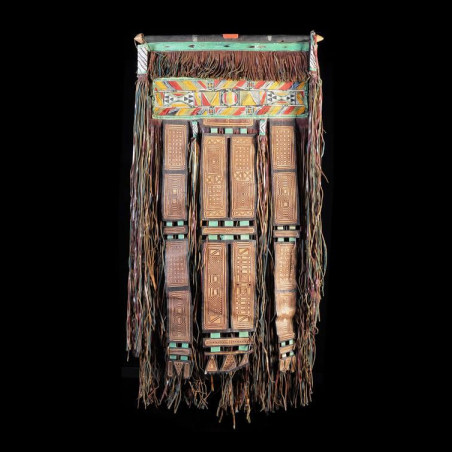 Panneau en Cuir Polychrome - Touareg - Niger / Mauritanie