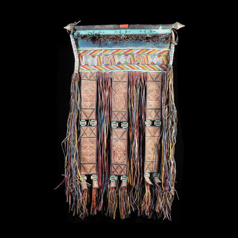 Panneau en Cuir Polychrome - Touareg - Niger / Mauritanie