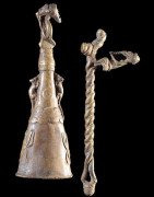 Marteau et gong en bronze - Lawle - Baoule - Côte d'Ivoire - Divination