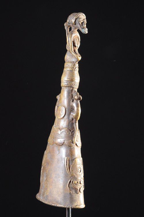 Marteau et gong en bronze - Lawle - Baoule - Côte d'Ivoire - Divination