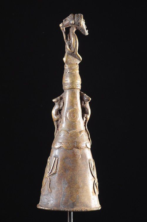 Marteau et gong en bronze - Lawle - Baoule - Côte d'Ivoire - Divination