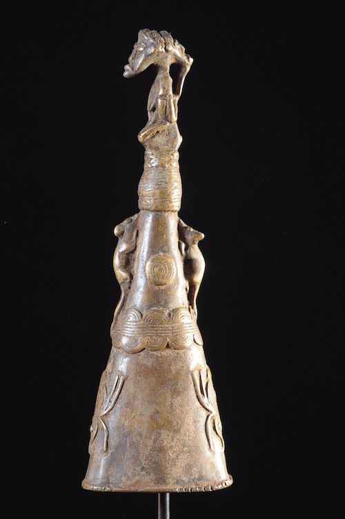 Marteau et gong en bronze - Lawle - Baoule - Côte d'Ivoire - Divination