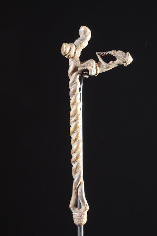 Marteau et gong en bronze - Lawle - Baoule - Côte d'Ivoire - Divination