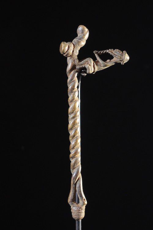 Marteau et gong en bronze - Lawle - Baoule - Côte d'Ivoire - Divination