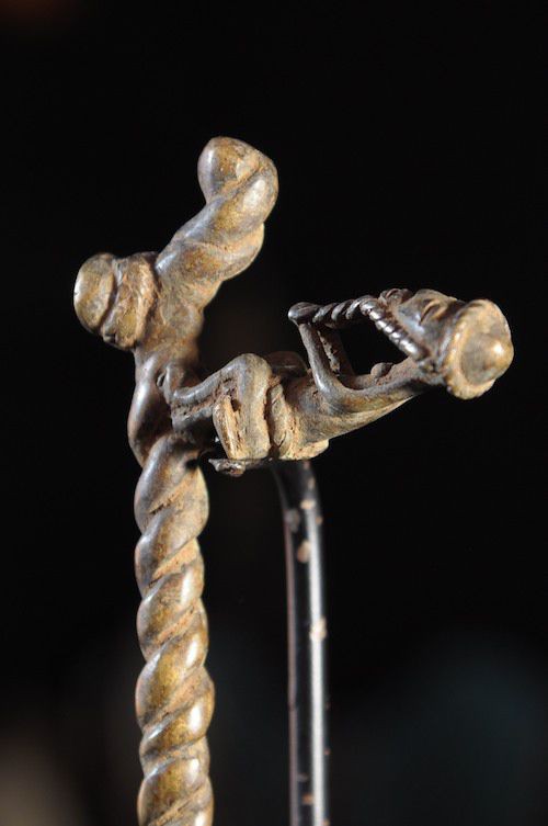 Marteau et gong en bronze - Lawle - Baoule - Côte d'Ivoire - Divination