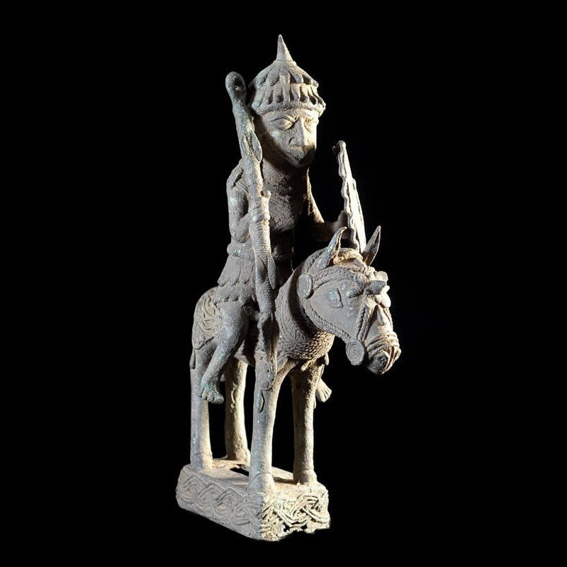 Oba et son cheval - Nigeria - BIni Edo - Bronze cire perdue