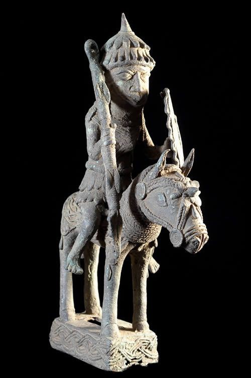 Oba et son cheval - Nigeria - BIni Edo - Bronze cire perdue