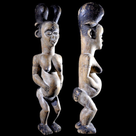 Statuette rituelle feminine - Punu / Pounou Lumbu - Gabon