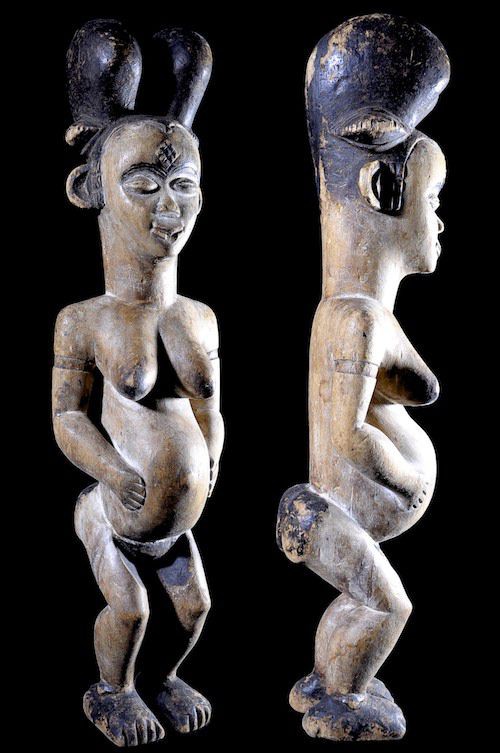 Statuette rituelle feminine - Punu / Pounou Lumbu - Gabon