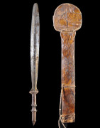Glaive et son fourreau de cuir - Yaka - Rdc Zaire