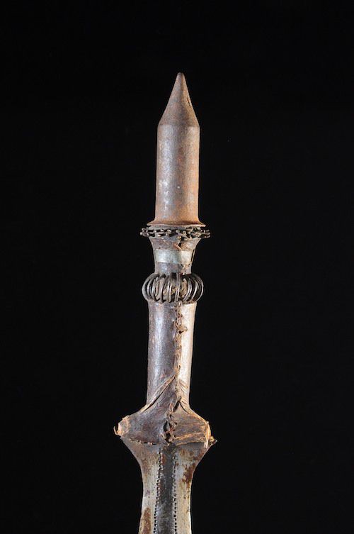 Glaive et son fourreau de cuir - Yaka - Rdc Zaire