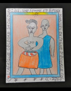 Au quotidien - Couple - Frédéric Brûly Bouabré - Dessin