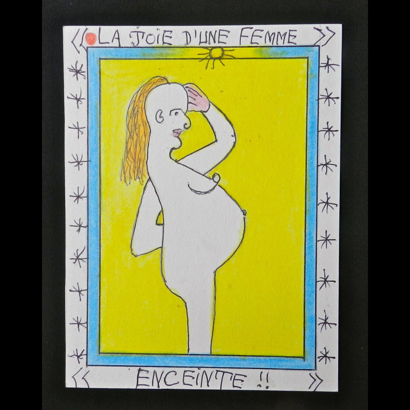 Au quotidien - Enceinte - Frédéric Brûly Bouabré - Dessin