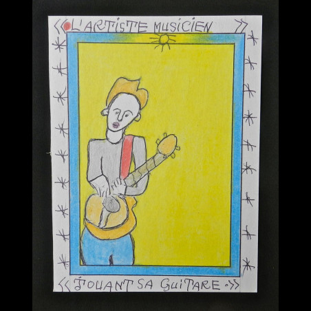 Au quotidien - Musicien - Frédéric Brûly Bouabré - Dessin