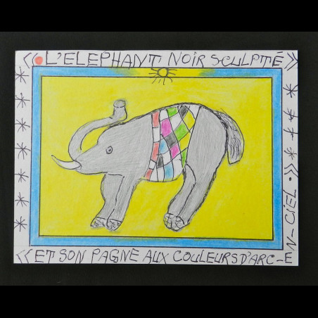 Au quotidien - Eléphant - Frédéric Brûly Bouabré - Dessin