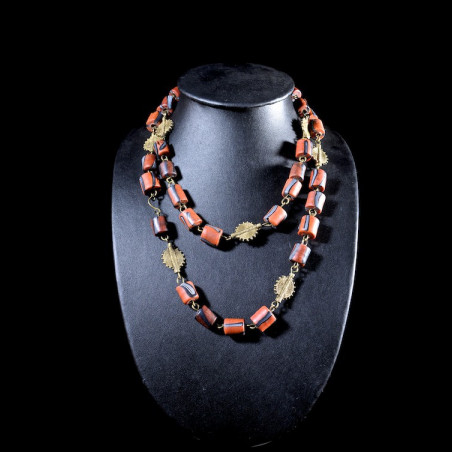 Collier en laiton et perles de traite  - Bambara - Mali