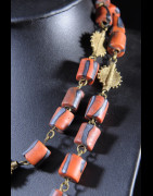 Collier en laiton et perles de traite  - Bambara - Mali