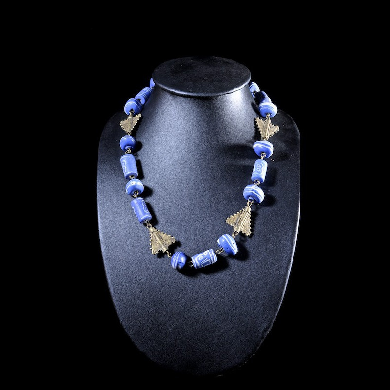 Collier en laiton et perles de bohème  - Boulé - Côte d'Ivoire