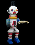 Robot white - Sculpture polychrome - Camara Demba - 2012