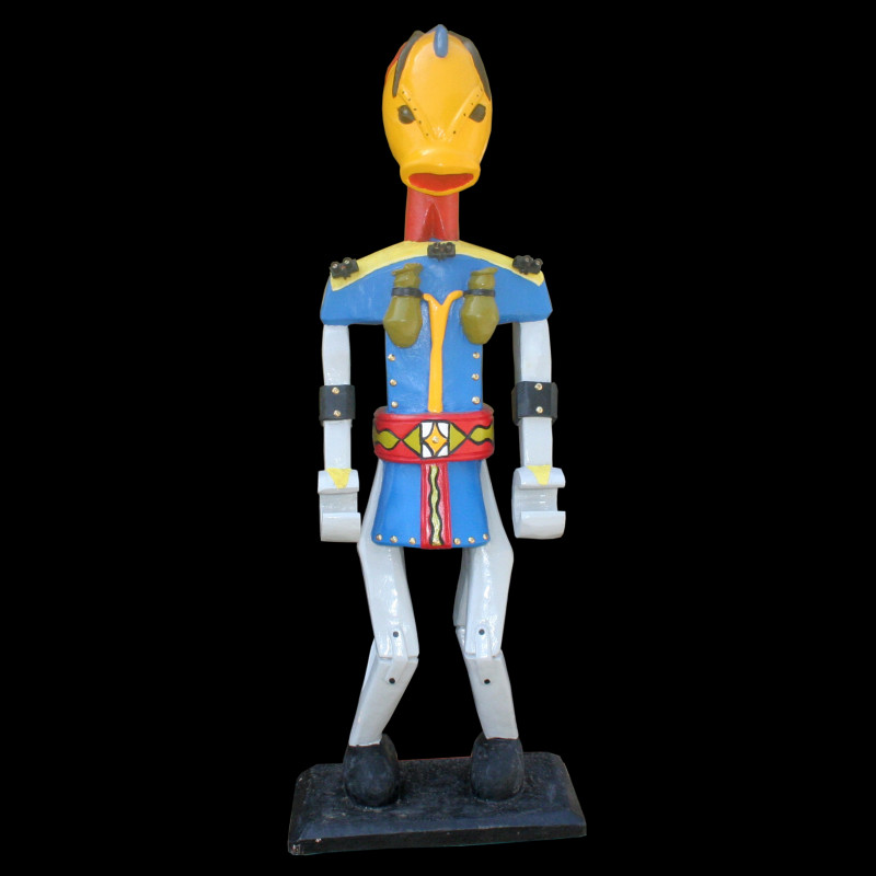 Warrior with hand grants - Sculpture polychrome - Camara Demba - 2012