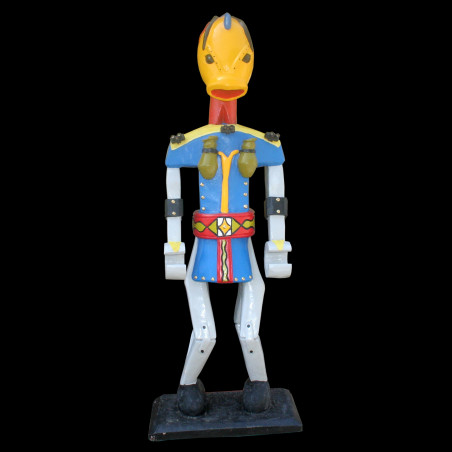 Warrior with hand grants - Sculpture polychrome - Camara Demba - 2012