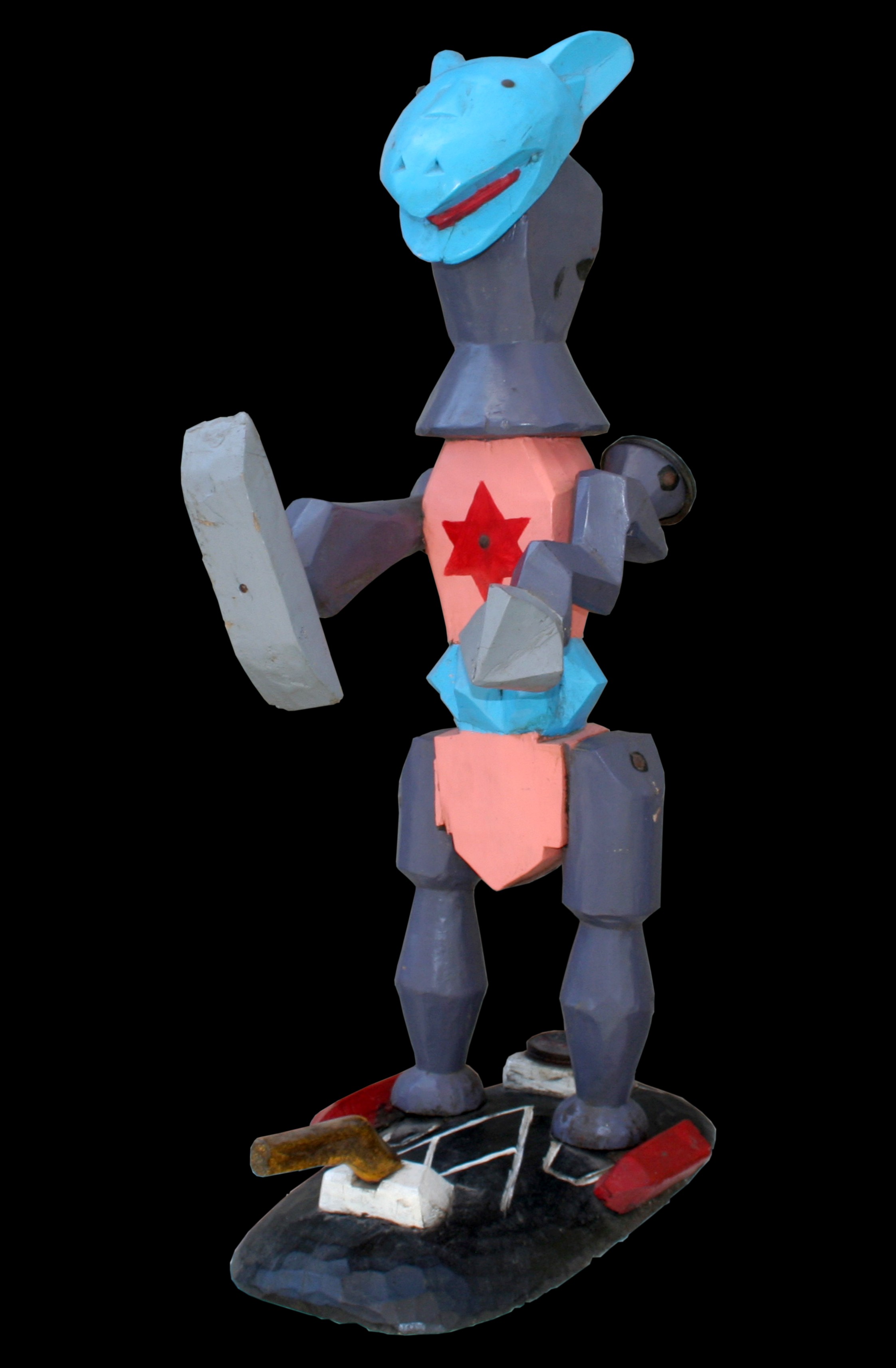Hammer man - Sculpture polychrome - Camara Demba - 2009