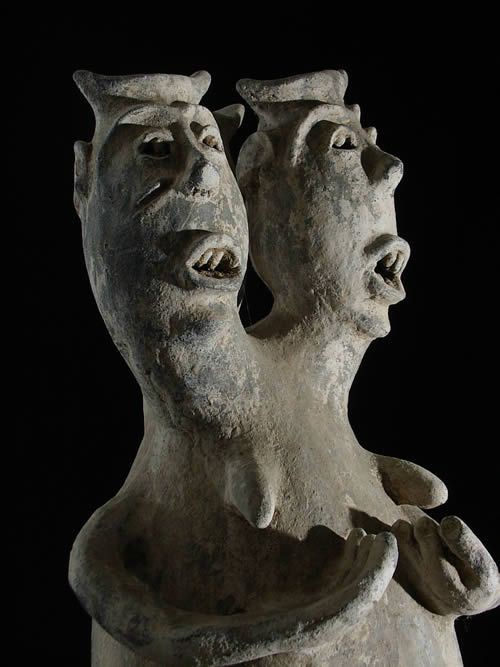 Fetiche vaudou Legba en terre cuite - Fon - Benin