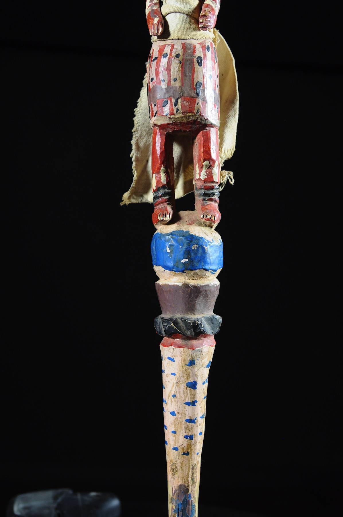 Canne de dignitaire polychrome - Baoule - Côte d'Ivoire - Objets de regalia